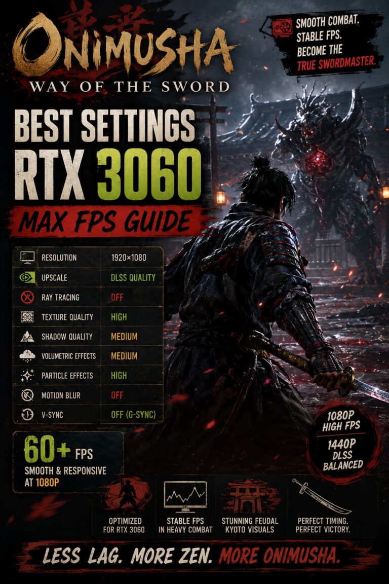 Onimusha Way of the Sword Best Settings RTX 3060: Max FPS Guide
