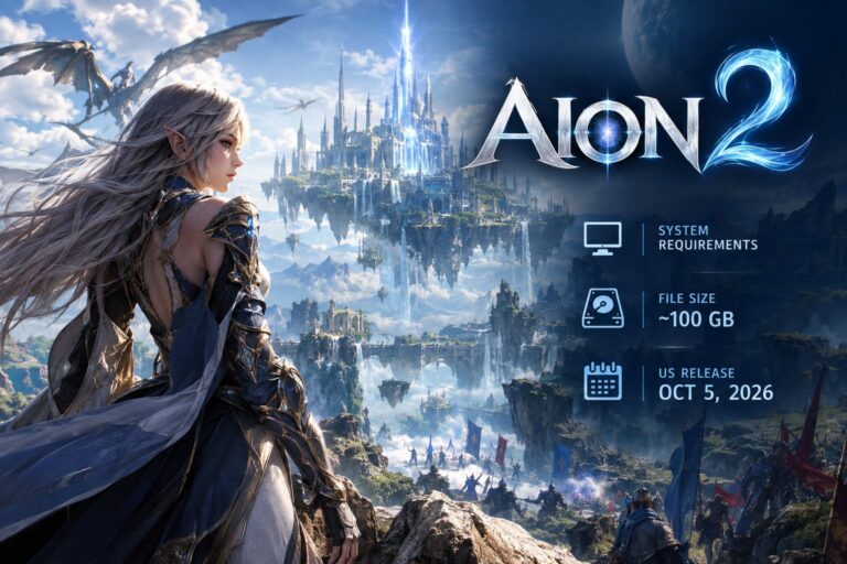 Aion 2 System Requirements, File Size (GB), and US Release Time Schedule (2026)
