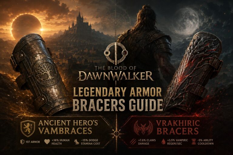 Blood of Dawnwalker Legendary Armor Bracers Guide: Ancient Hero’s Vambraces & Vrakhiric Bracers Stats