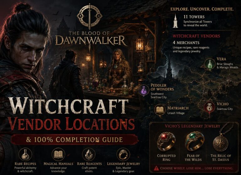 Blood of Dawnwalker: Witchcraft Vendor Locations and 100% Completion Guide