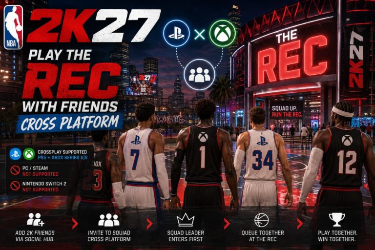How to Play The REC with Friends Cross Platform in NBA 2K27?