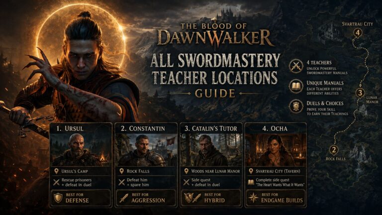 The Blood of Dawnwalker – All Swordmastery Teacher Locations Guide