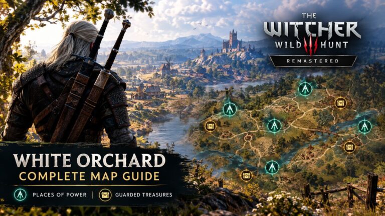 The Witcher 3 Remastered White Orchard Complete Map Guide: All Places of Power & Guarded Treasures