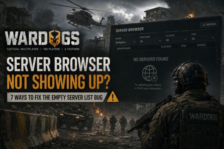 WARDOGS Server Browser Not Showing Up: 7 Ways to Fix the Empty Server List Bug (2026)