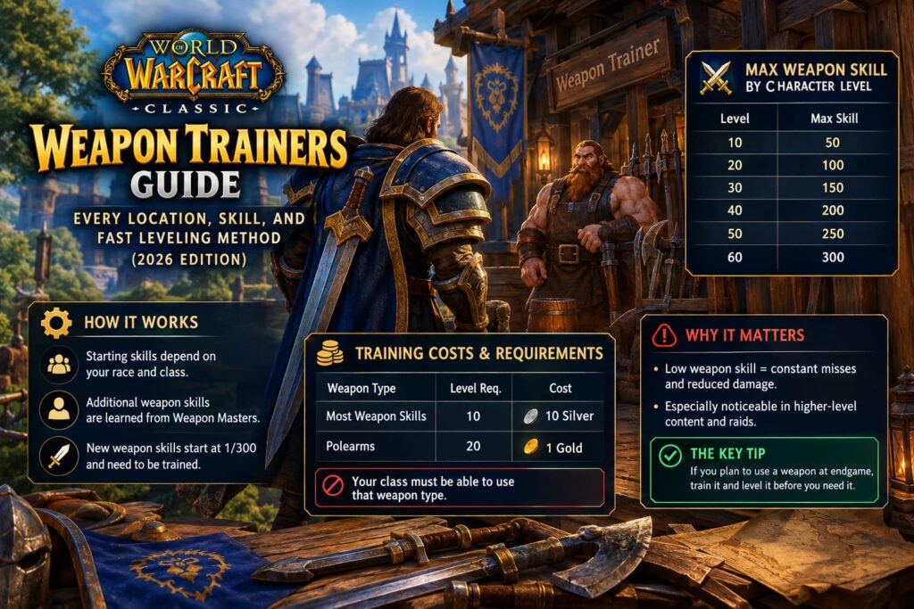 WoW Classic Weapon Trainers Guide: Every Location, Skill, and Fast ...