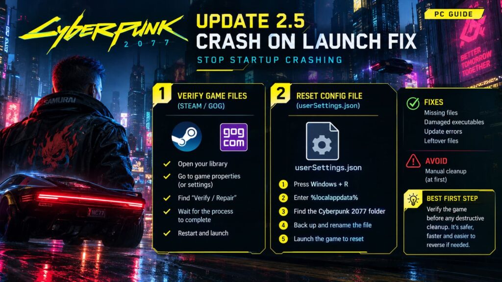 Cyberpunk 2077 Update 2.5 Crash on Launch PC Fix: How to Stop Startup ...